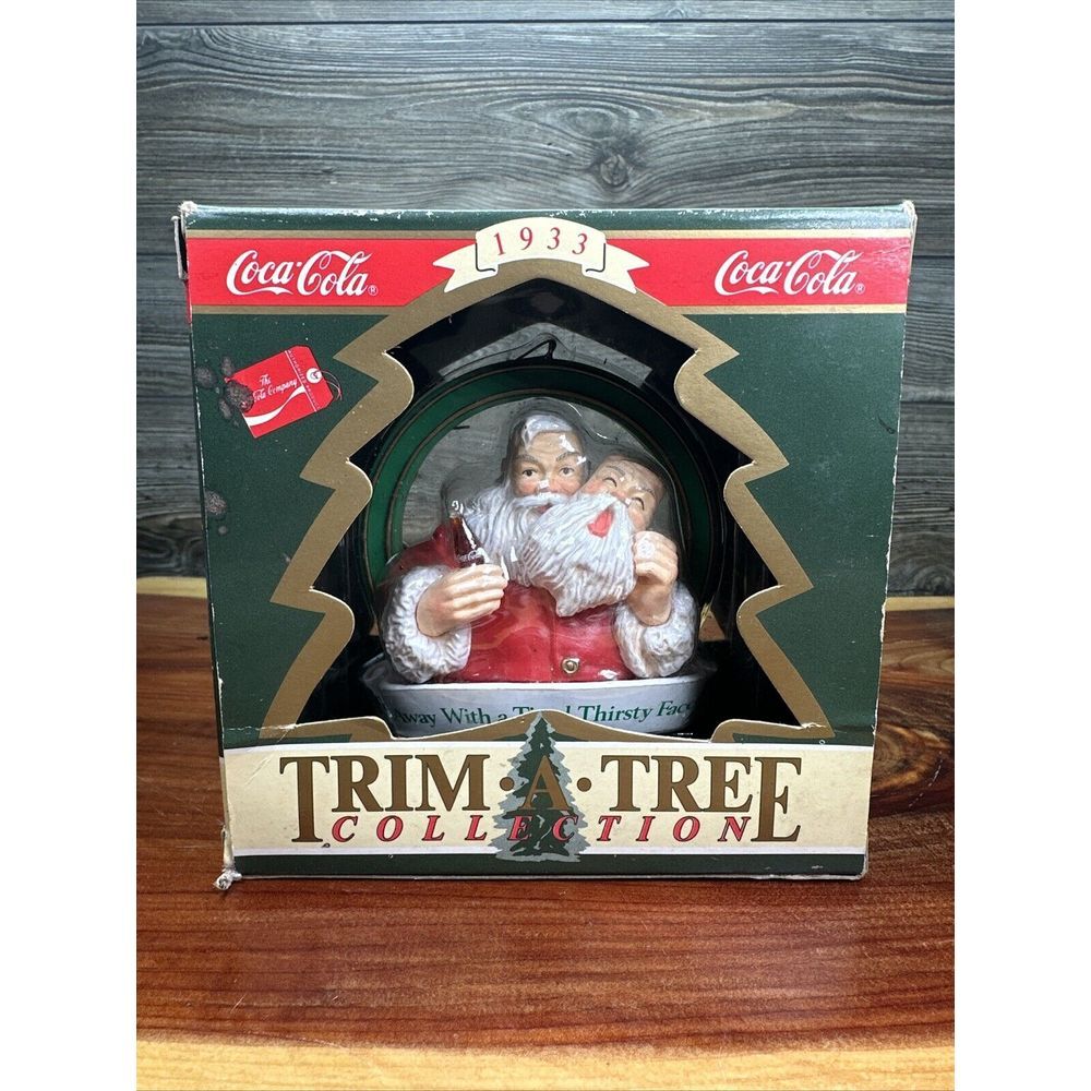 Coca-Cola Trim A Tree Collection 1933 Santa With Mask Ornament‎ 1990 Vintage